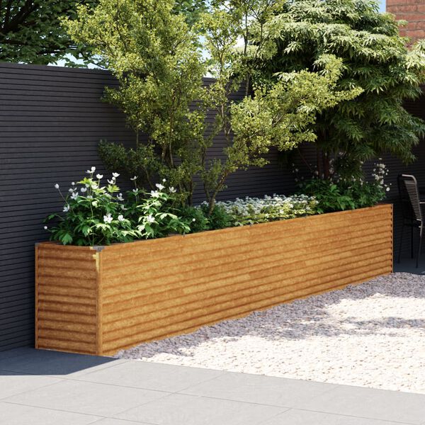 vidaXL Jardini&egrave;re sur&eacute;lev&eacute;e 482 x 50 x 69 cm Acier Corten