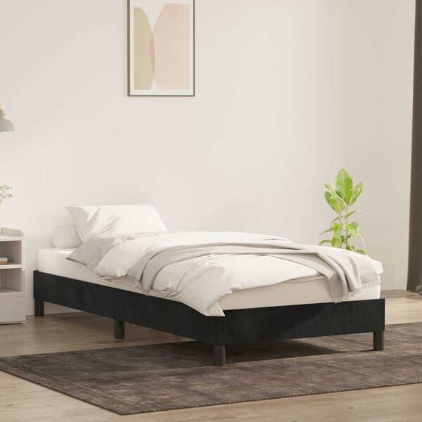 vidaXL Cadre de lit sans matelas noir 100x210 cm velours