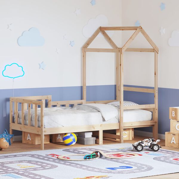 vidaXL Lit de jour avec toit sans matelas 80x200 cm bois massif