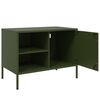 vidaXL Meuble TV vert olive 68x39x50,5 cm acier