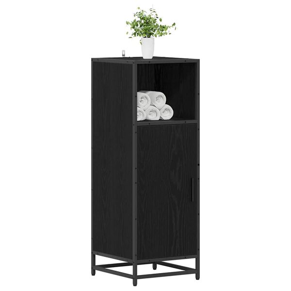 vidaXL Ensemble de mobilier de salle de bain avec &eacute;tag&egrave;re Ch&ecirc;ne noir