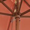 vidaXL Parasol de jardin avec m&acirc;t en bois terre cuite 299x240 cm