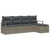 vidaXL Ensemble de canap&eacute; de jardin 5 pc Gris polyrotin