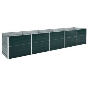vidaXL Lit sur&eacute;lev&eacute; de jardin Acier galvanis&eacute; 400x80x77 cm Vert