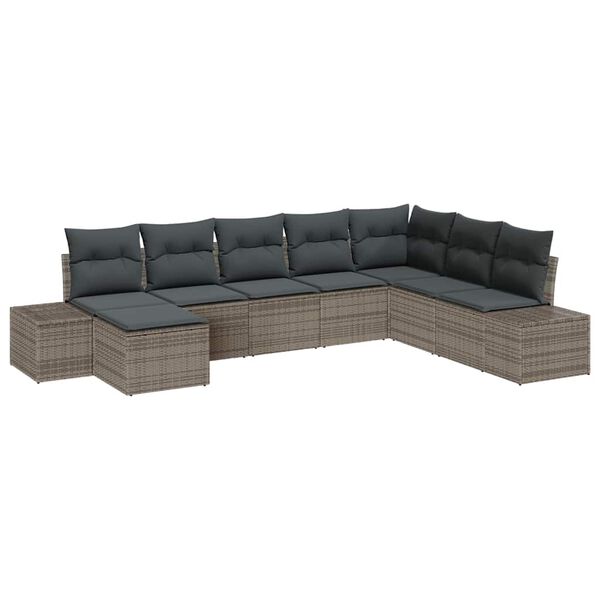 vidaXL Ensemble de canap&eacute; de jardin avec coussin 8 pcs polyrotin