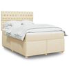 vidaXL Sommier &agrave; lattes de lit avec matelas Cr&egrave;me 160x200 cm Tissu
