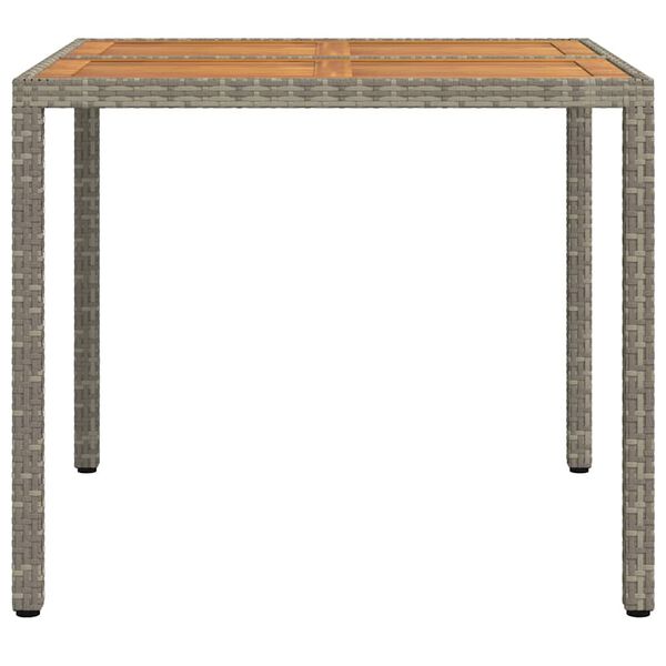 vidaXL Table de jardin pour repas Gris 90 x 90 x 75 cm polyrotin