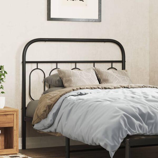 vidaXL T&ecirc;te de lit m&eacute;tal noir 107 cm