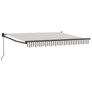 vidaXL Auvent manuel 3 x 2,5 m Rayures gris clair et blanc