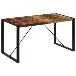 vidaXL Table &agrave; manger 140x70x75 cm Bois de r&eacute;cup&eacute;ration massif