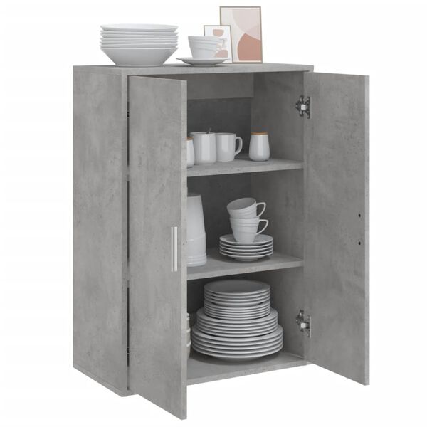 vidaXL Buffet gris b&eacute;ton 60x31x84 cm bois d'ing&eacute;nierie