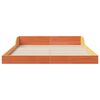vidaXL Cadre de lit Brun cire 140 x 190 cm Pin massif
