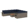 vidaXL Ensemble de canap&eacute; de jardin 12 pcs avec coussins gris r&eacute;sine tress&eacute;e