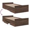 vidaXL Cadre de lit avec tiroirs sans matelas ch&ecirc;ne marron 75x190 cm