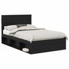 vidaXL Cadre de lit Ch&ecirc;ne noir 135 x 190 cm Bois d'ing&eacute;nierie