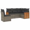 vidaXL Salon de jardin 5 pcs avec coussins gris r&eacute;sine tress&eacute;e