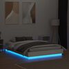vidaXL Cadre de lit avec LED sans matelas blanc 140x190 cm