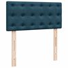 vidaXL Sommier &agrave; lattes de lit avec matelas bleu 90x200 cm velours