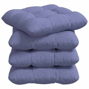 vidaXL Coussins de si&egrave;ge 4 pc Tissu Bleu denim 40 x 40 x 12 cm