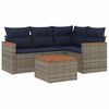 vidaXL Ensemble de canap&eacute; de jardin 5 pcs avec coussins gris r&eacute;sine tress&eacute;e