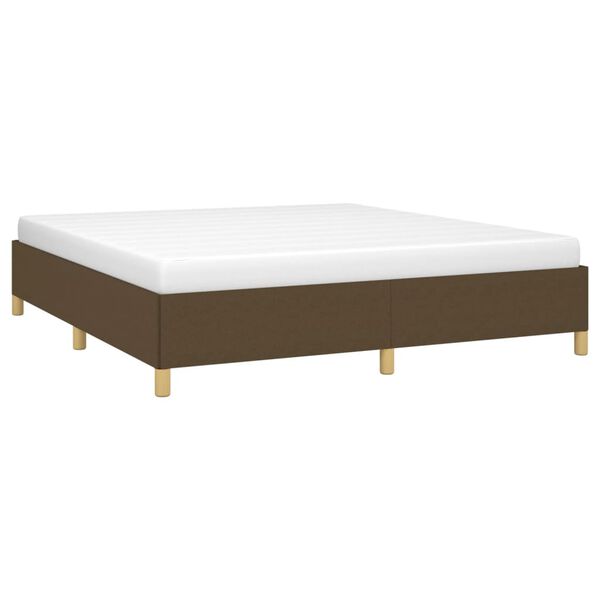 vidaXL Cadre de lit marron fonc&eacute; 160x200 cm tissu