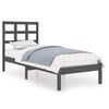 vidaXL Cadre de lit sans matelas gris 90x200 cm bois massif