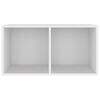 vidaXL Bo&icirc;te de rangement vinyles Blanc 71x34x36 cm Bois d'ing&eacute;nierie