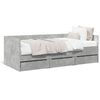 vidaXL Lit de jour avec tiroirs sans matelas gris b&eacute;ton 75x190 cm