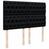 VidaXL Cadre de lit ottoman avec matelas noir 140x190 cm tissu