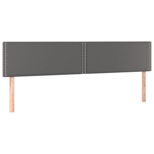 vidaXL T&ecirc;tes de lit Gris 200x5x78/88 cm Similicuir