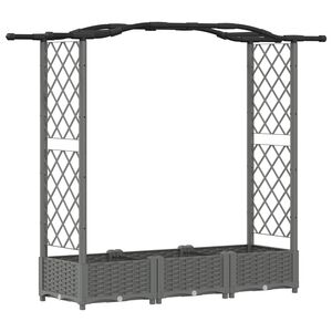 vidaXL Lit &Eacute;lev&eacute; avec Treillis et Toit Gris clair 169 x 40 x 123 cm PP