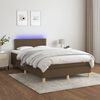 vidaXL Sommier &agrave; lattes de lit matelas et LED Marron fonc&eacute; 120x200 cm