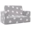 vidaXL Canap&eacute; pour enfants &agrave; 2 places Gris clair &eacute;toiles Peluche douce