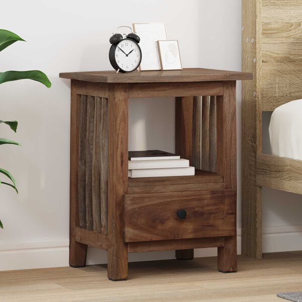 vidaXL Table de chevet Marron 30 x 30 x 47 cm Bois Recycl&eacute; Solide