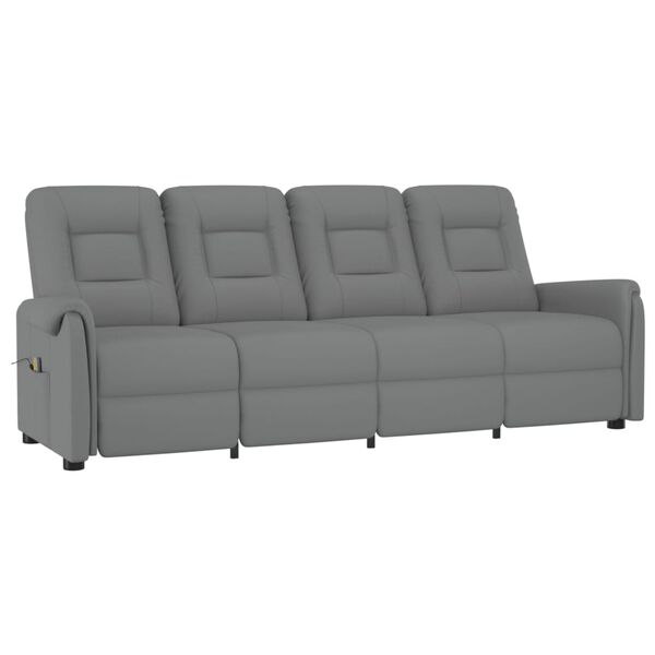 vidaXL Fauteuil de massage inclinable 4 places gris similicuir