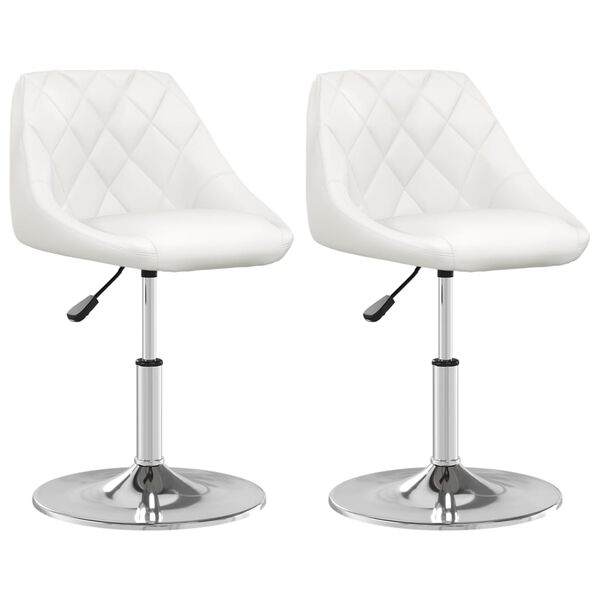 vidaXL Chaises &agrave; manger lot de 2 blanc similicuir