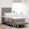 vidaXL Lit &agrave; ressorts avec matelas Taupe 100 x 200 cm tissu
