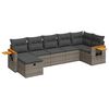 vidaXL Salon de jardin avec coussins 7 pcs gris r&eacute;sine tress&eacute;e