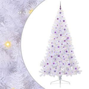 vidaXL Sapin de No&euml;l artificiel Blanc 240 cm PVC et Acier