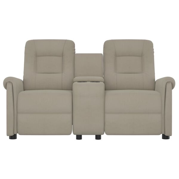 vidaXL Fauteuil inclinable avec porte-gobelet 2 places Gris clair