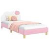 vidaXL Cadre de lit pour enfants avec t&ecirc;te de lit Rose 90 x 200 cm PU