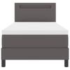 vidaXL Lit &agrave; ressorts avec matelas Gris 90 x 190 cm Simili cuir