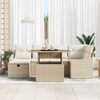 vidaXL Ensemble de canap&eacute; de jardin avec coussin 7 pcs Beige polyrotin