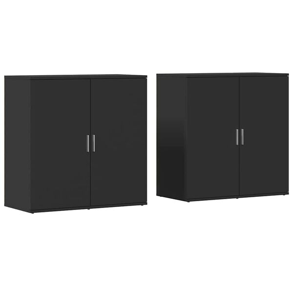 vidaXL Buffets 2 pcs noir 79x38x80 cm bois d'ing&eacute;nierie