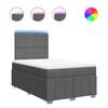 vidaXL Sommier &agrave; lattes de lit avec matelas Gris fonc&eacute; 120x200cm Tissu