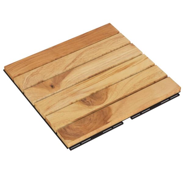 vidaXL Tuiles de terrasse 10 pcs 30x30 cm Bois massif teck vertical