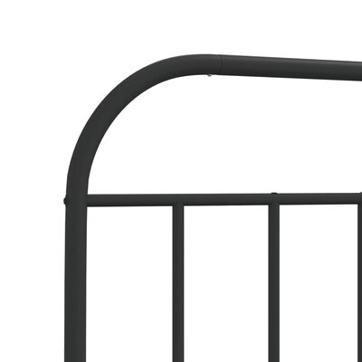 vidaXL Cadre de lit métal sans matelas avec pied de lit noir 90x200 cm