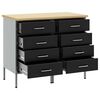 vidaXL Placard de travail 2 pcs Noir et gris 100 x 55 x 85 cm