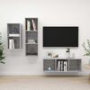 vidaXL Ensemble de meuble TV 3 pcs Gris b&eacute;ton Bois d'ing&eacute;nierie