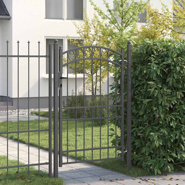 vidaXL Porte de Cl&ocirc;ture Gris 200 x 100 cm Acier peint par poudre
